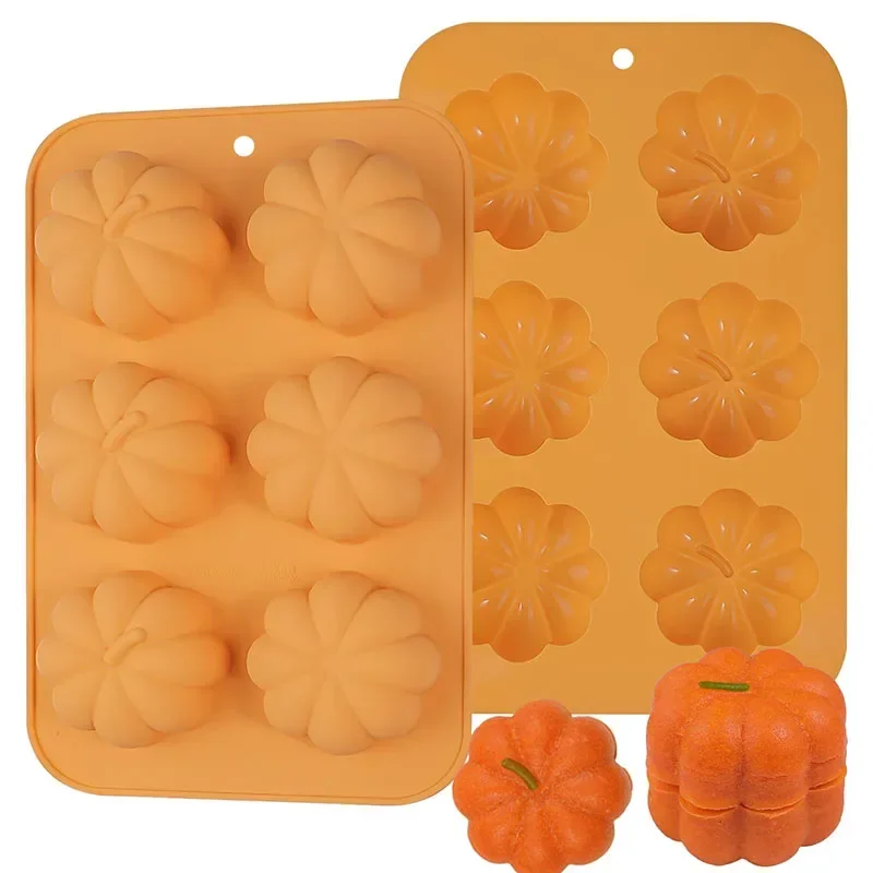 6 Holes Silicone Baking Mold DIY Pumpkin Nut Leaves Joy of Harvest Fondant Cake Silicone Thanksgiving Art Craft Decorating Tool