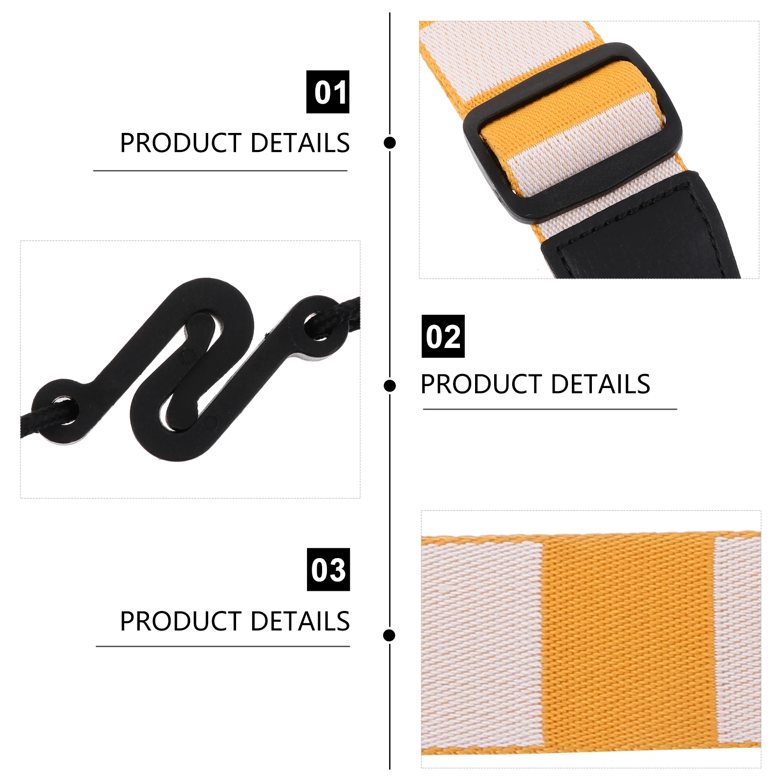 

Adjustable Ukulele Strap Durable Cloth Plastic Double Hooks Bright Color Long Lasting Instrument Accessory Belt Rope Supply For