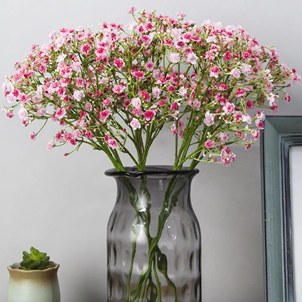 Künstliche Blumen Gypsophila Hochwertige Hochzeitsbrautstrauß Outdoor Garten Heim Zimmer Tisch Vase Deko Muttertag DIY Geschenk – Detail 5