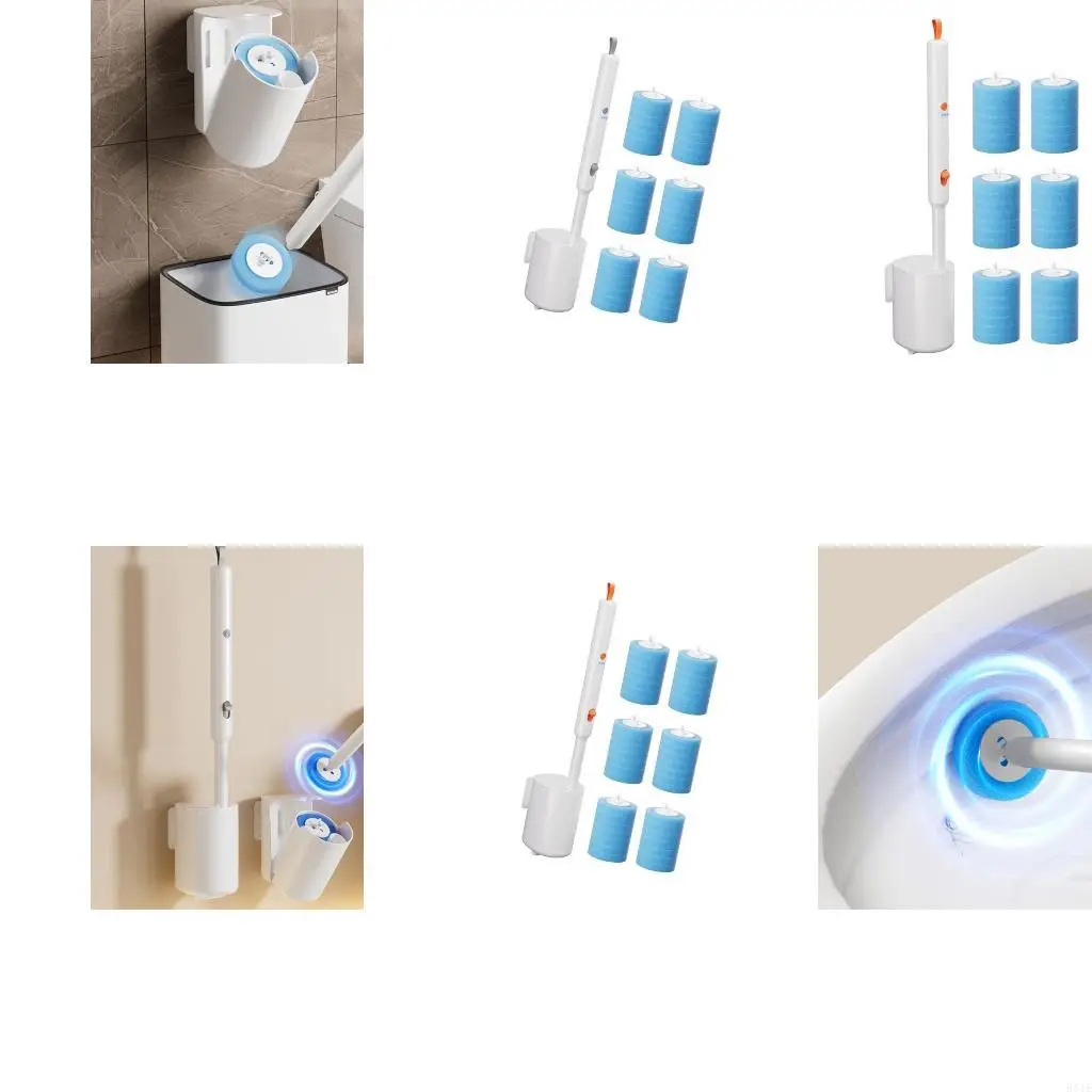 581E настенный электрический туалет скруббер 360 градусов вращающейся туалетной щетки для дома