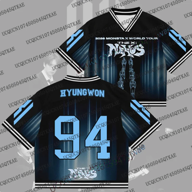 Monsta X World Tour Unisex Fan-T-Shirt Hip-Hop Streetwear Harajuku K-Pop Shownu Comeback 2026 Eltern-Kind-T-Shirt – Detail 7
