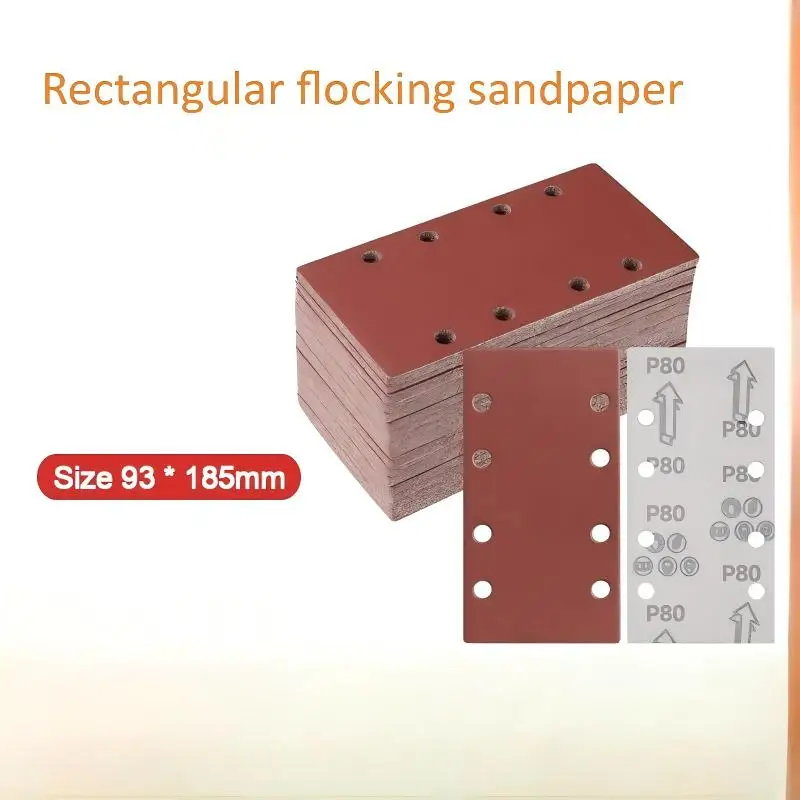 

12 шт. 93x185 мм квадратная наждачная бумага, флокированная наждачная бумага, диск специальной формы, абразивная шлифовальная машина для стекла, инструменты для полировки дерева