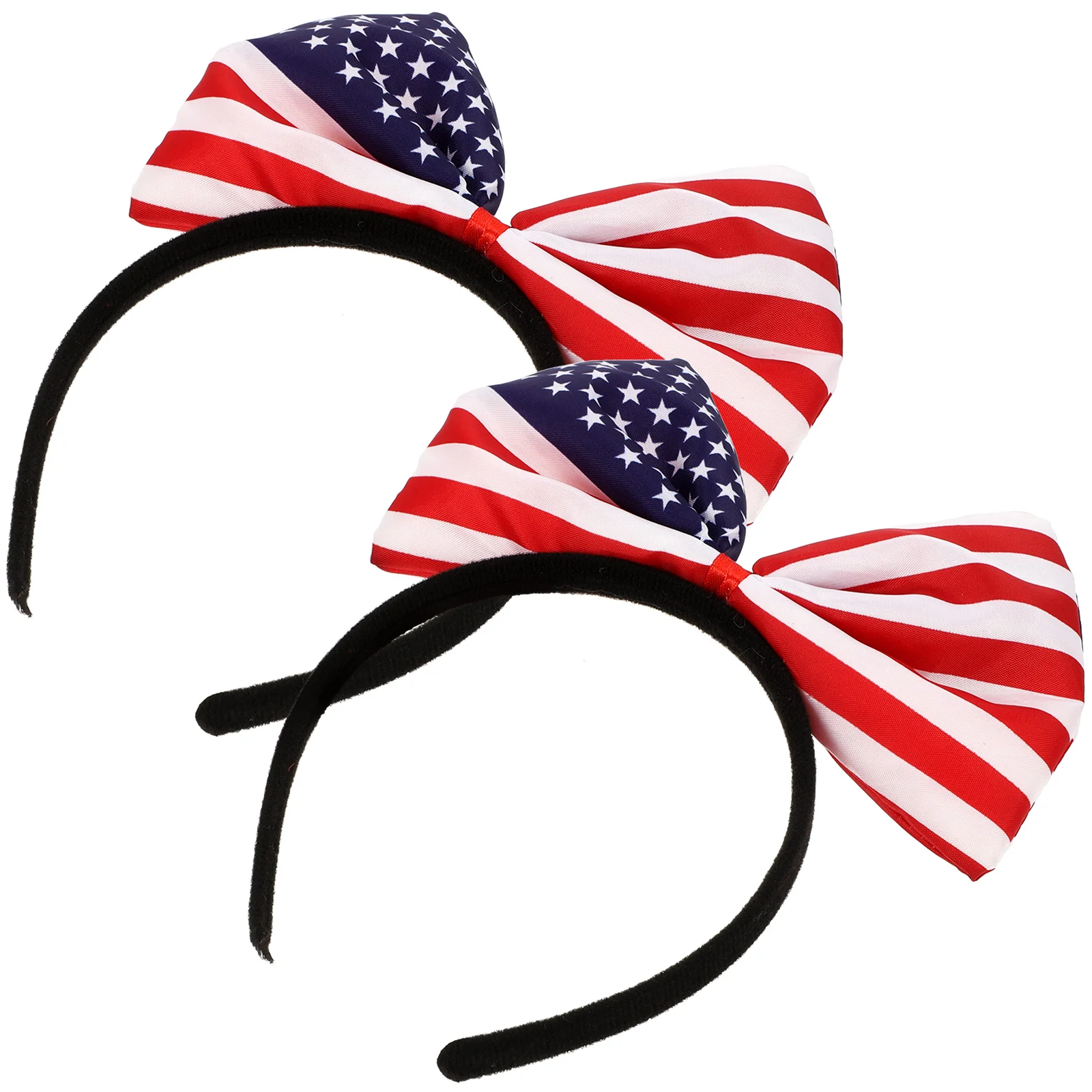 2 pezzi Fascia per capelli con fiocco bandiera americana Fascia per capelli patriottica Decorazione dell'Indipendenza del 4 luglio Bandiera degli Stati Uniti per la festa del lavoro Giorno commemorativo