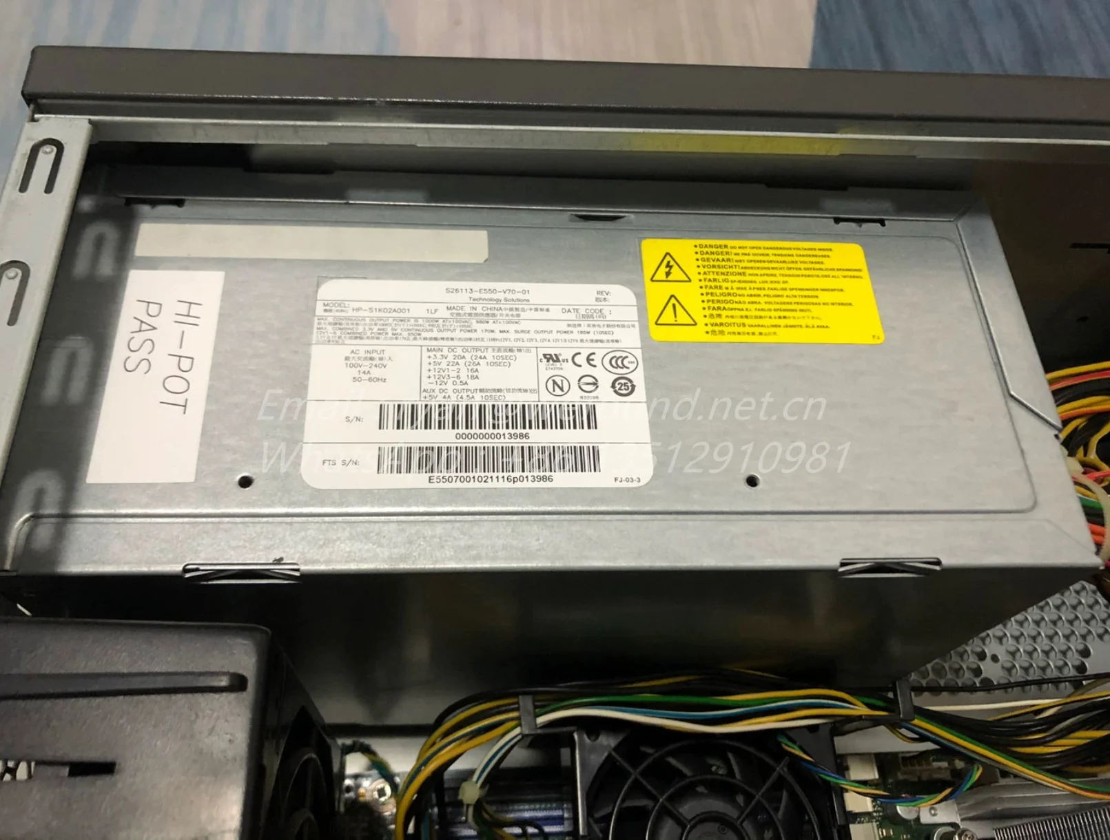 HP-S1K02A001  S26113-E550-V70-01 for Fujitsu R670 Medical workstation PC Power Supply