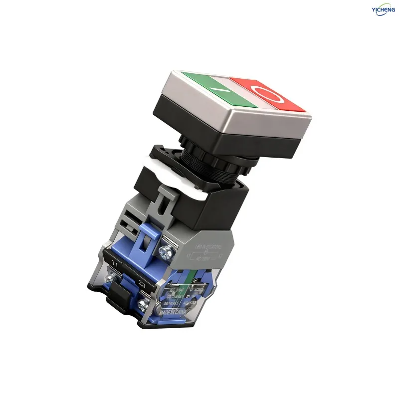 10Pcs 22MM Momentary Double Head Push Button with Signal Lamp On/Off Start/Stop,LED Light 12V 24V 110V 220V 380V optional