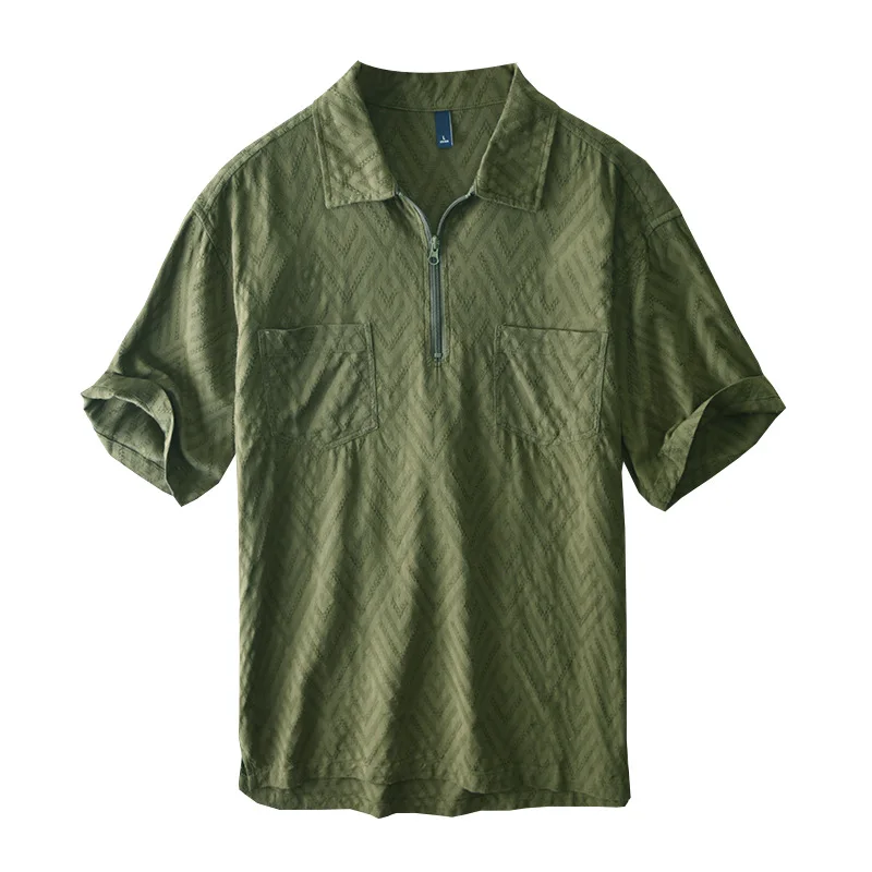 T233 100 % Baumwolle, gute Qualität, einfarbige Textur, Hemd für Herren, Sommermode, weich, bequem, Pullover, Tops, Teenager, tägliche Bluse