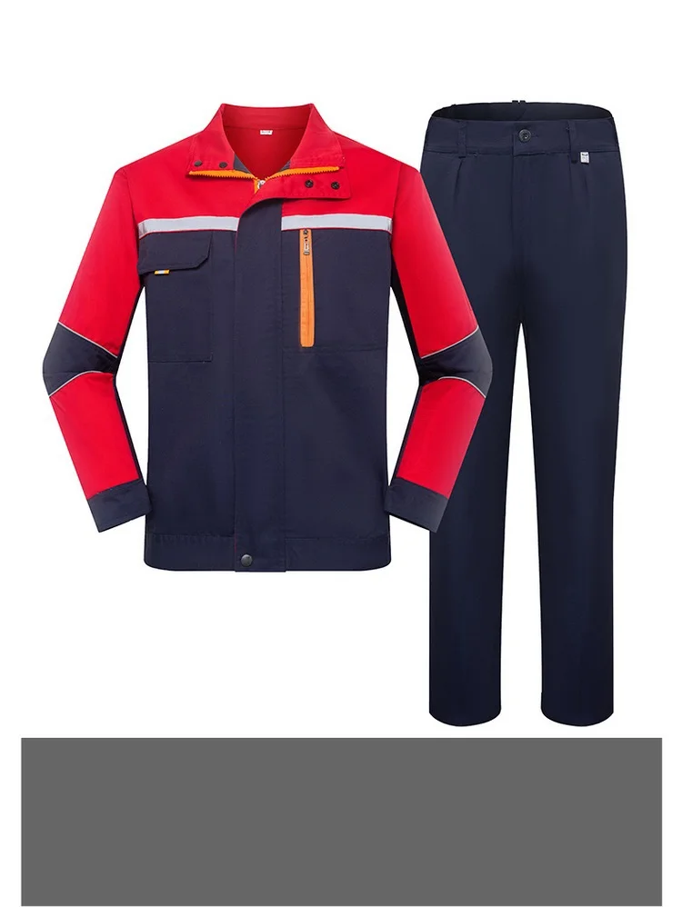 Mechanical repairman Safety work clothing Two tones wear resistant workshop Hi Vis reflective worker Uniforms labor Coveralls 4X