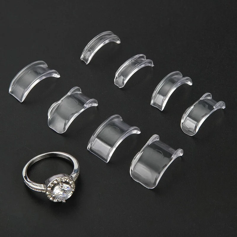 

‘8 Sizes Silicone Invisible Clear Ring Size Adjuster Tighten Reducer Jewelry Tool