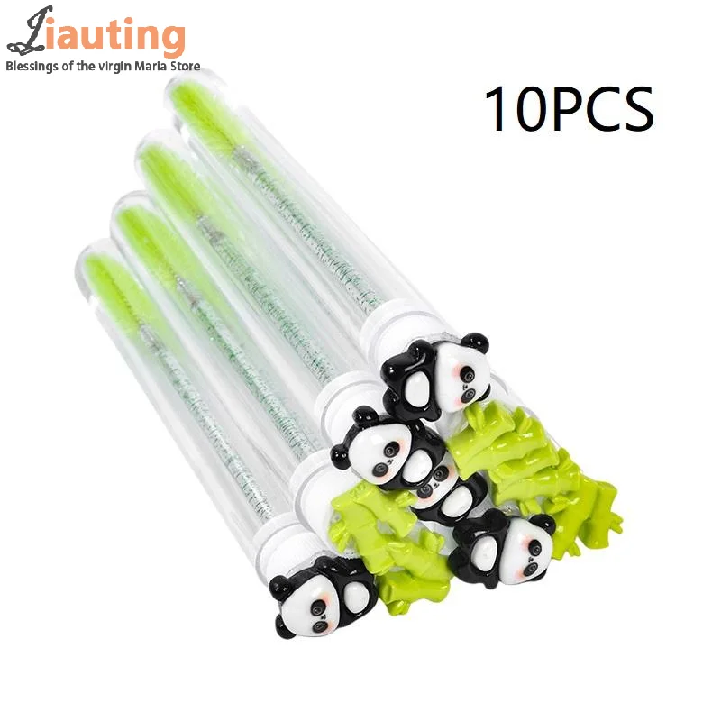 1/10 قطعة فرشاة لاش رمش فرش لملحقات رمش Spoolies تنظيف عصي الماسكارا أنبوب الباندا الخيزران أنبوب ماسكارا