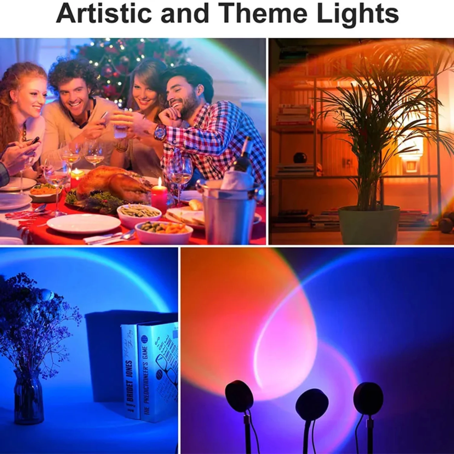 Rainbow Atmosphere Sunset Projector Lamp  Night Light Sunset Light  Bedroom Room Decoration Background Wall Tiktok Table Lamp