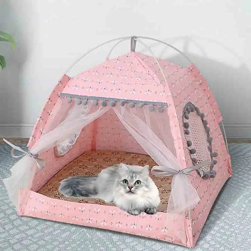 Cat Tent Bed Pet Products The General Teepee Closed Cozy Hammock with Floors Cat House Pet Small Dog House Accessories Products