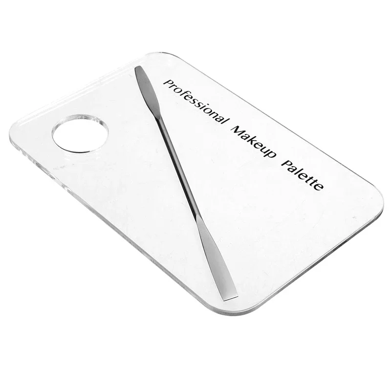 Acrylic Transparent Makeup Palette  Watercolor Oil Painting Mixer with Stainless Spatula Cosmetics Tools