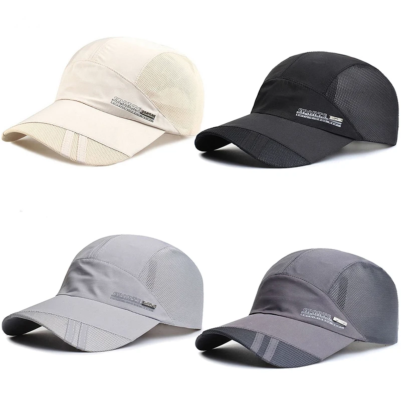 Quick Dry Breathable Men Baseball Cap Outdoor Golf Fishing Sun Hat Summer Adjustable Man Sports Running Visor Caps