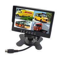 12V 24V 7 Inch LCD Display Screen 4 Channel Video Input Monitor Support 4 Cameras Rear View Backup Safety System for Truck Bus