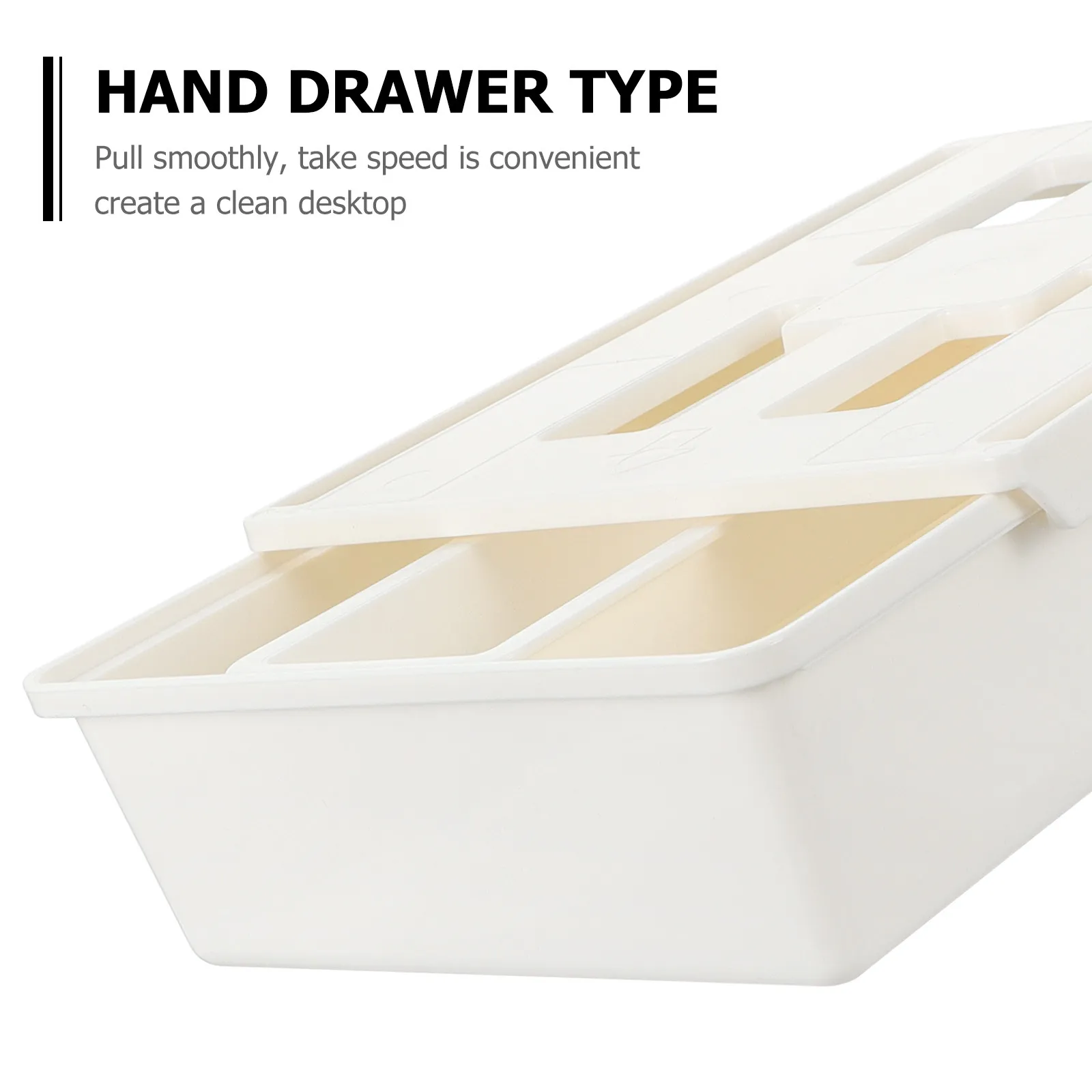 No-Punch Under Desk Drawer Plastic Storage Box Nail-Free Double-Sided Sticker Storage Organizer for Office Desk Table Desktop