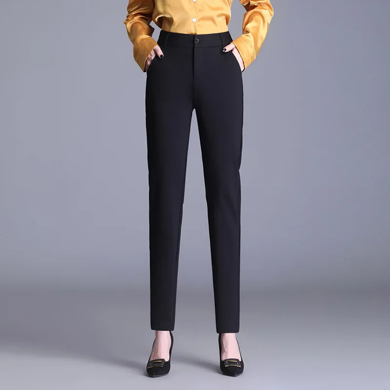 

Spring and Autumn Black Harem Pants for Women, Slimming Straight Comfortable Suit Pants, Loose Versatile Casual Pants