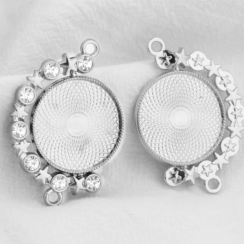 

10Pcs Premium Alloy Pendant Trays Diy Jewelry Making Base Shiny Rhinestone Bezel Blank Necklace Pendants Craft Accessories