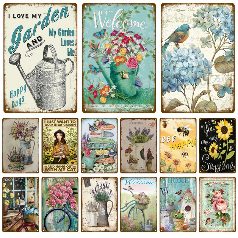 

Retro Tin Sign Gardening Metal Sign Vintage Metal Sign For Garden Club Outdoor Indoor Home Wall Decorative Plaque Plates Farm