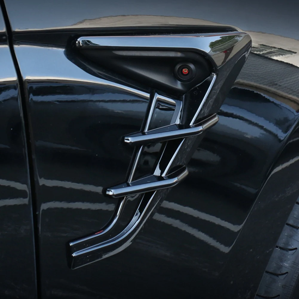 

For Tesla Model 3 Highland 2024 Side Camera Protection Cover Side Fender Cover Trim Stickers - Bright Black Accessories