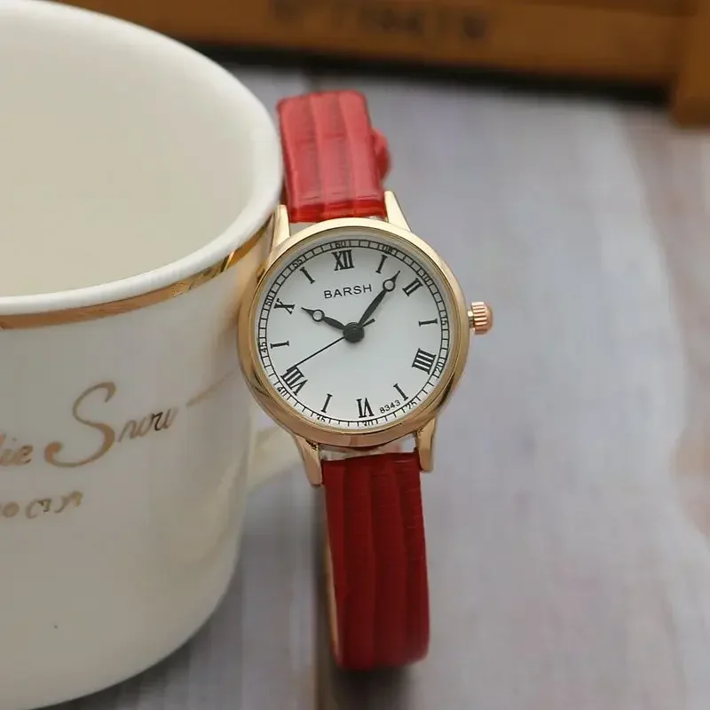 Simples relógios femininos design de luxo relógio de couro senhoras quartzo relógio de pulso das mulheres pequeno mostrador redondo relojes para damas