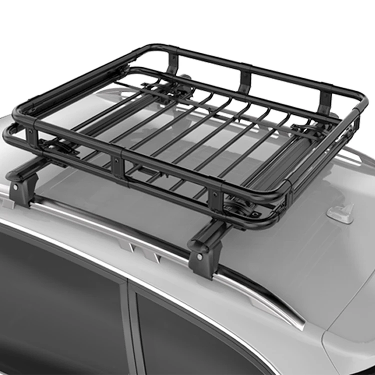 120cm/140cm/160cm/180cm Sturdy Rooftop Cargo Rack Roof Basket Black Steel Durable Waterproof Universal Car Roof Rack Top for Car
