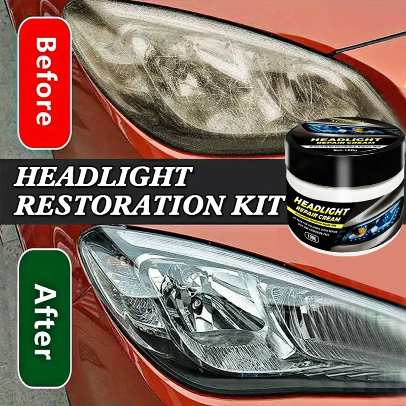 Car Headlight Polish, Antioxidant and Scratch Repair, PVC Plastic Polishing, Suitable for Car Light Maintenance and Care