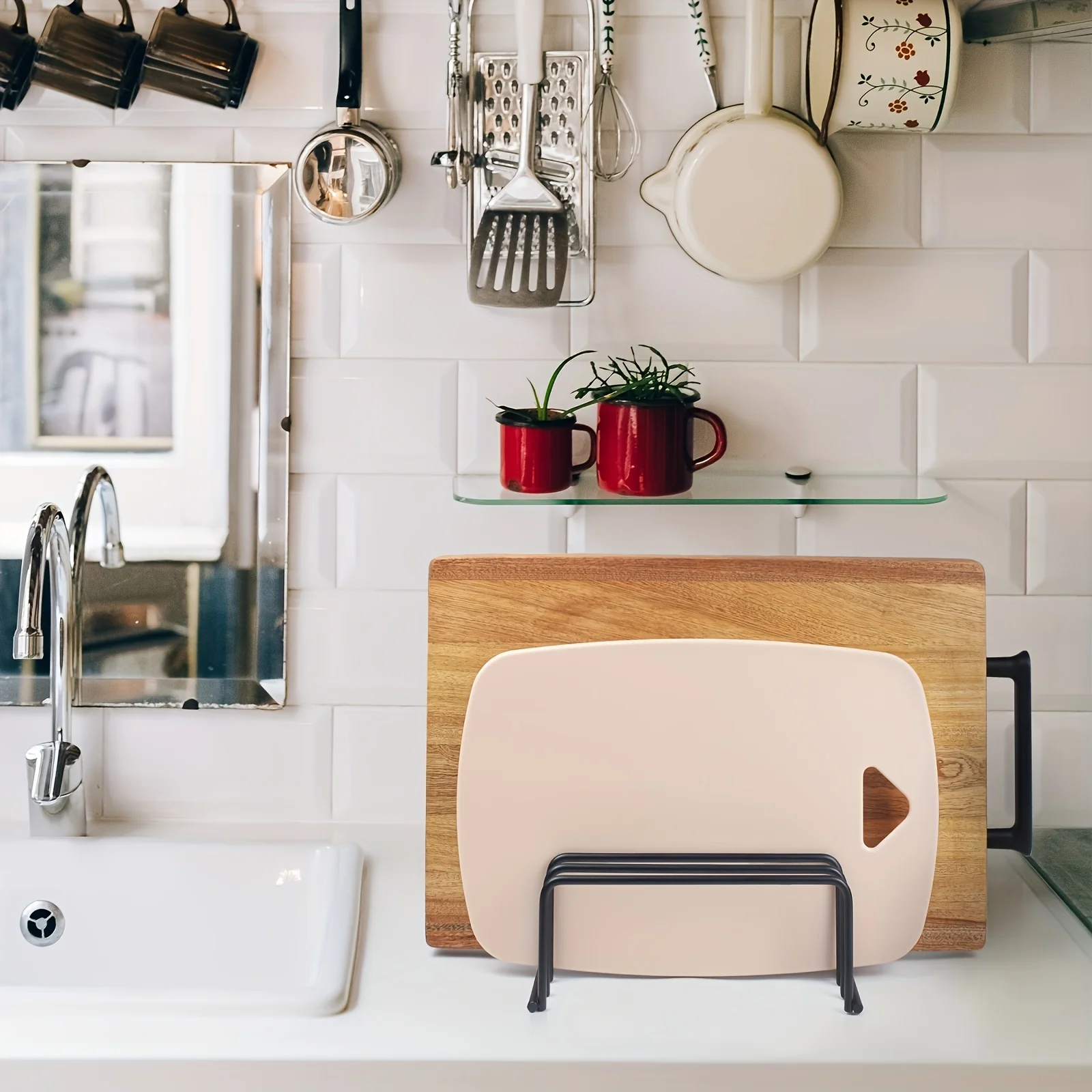野菜まな板収納ラック、まな板ホルダー、キャビネットベーキング - Kitchen Cabinet Baking Organizer のレビューと価格