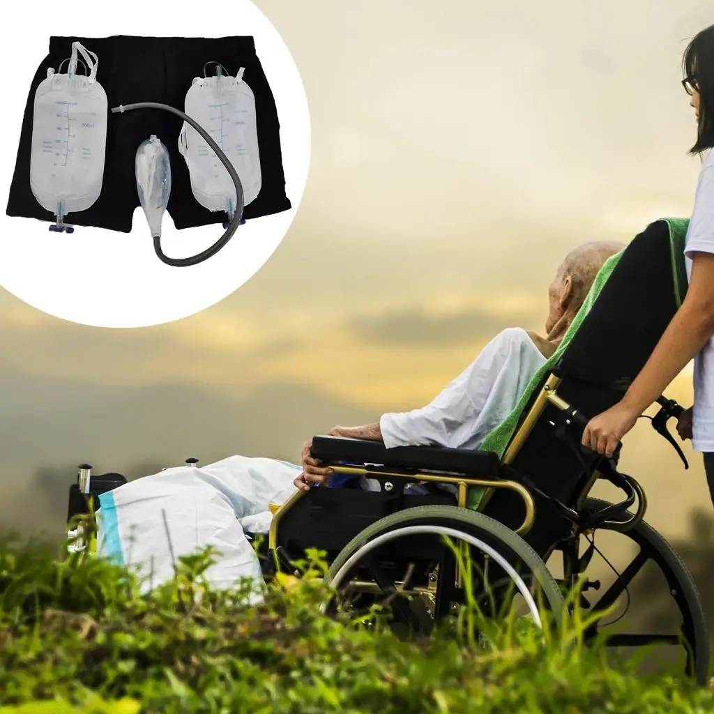 Incontinence Underwear Leg Bag with Prevent Embarrassing Silicone Reusable Wearable Pants Briefs Men Elder