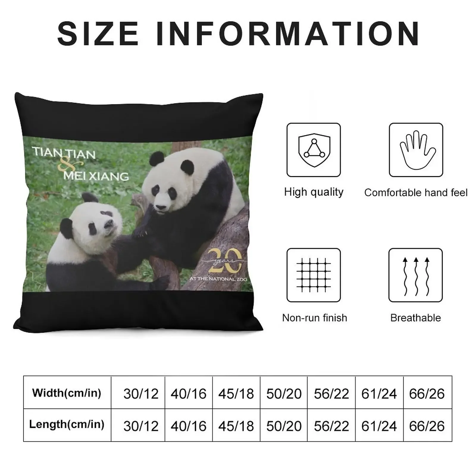 Giant Pandas Tian Tian and Mei Xiang at the National Zoo - 20th Anniversary Edition Throw Pillow anime girl Sofa Cushion pillow