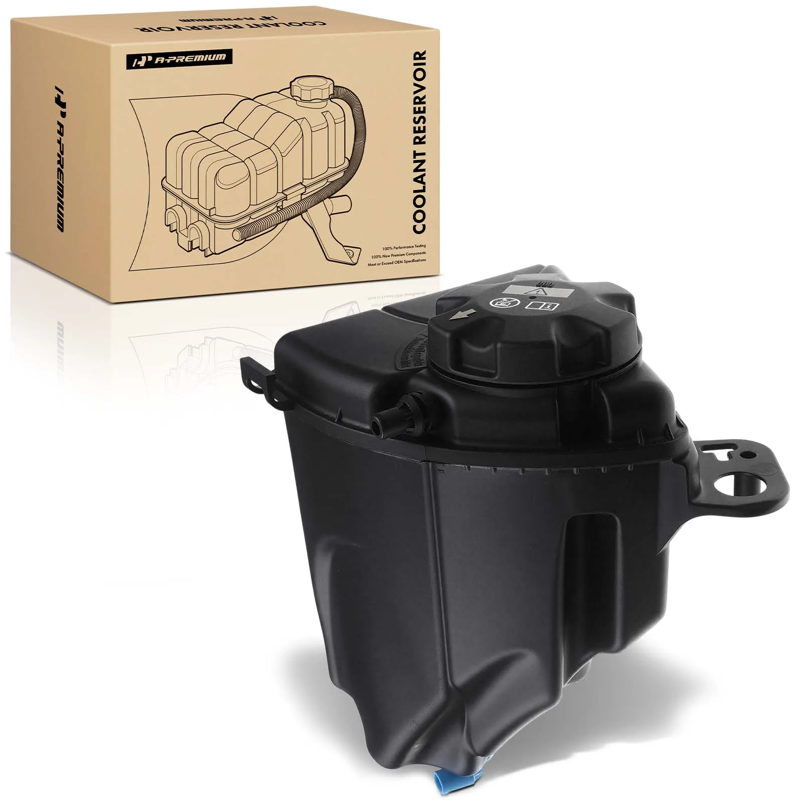A-Premium Coolant Expansion Tank with cap for BMW 550i 2011-2013 550i GT 2010-2012 750i 750Li 2009-2012 Alpina B7 2011-2012 650i