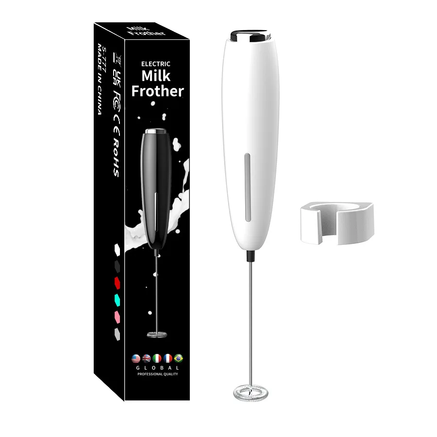 Handheld Leite Frother com Suporte Poderoso Criador de Espuma Elétrica Alimentado por Bateria Foamer Liquidificador Misturador de Bebidas para Cozinha de Café