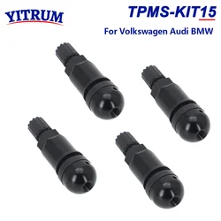 TPMS sensore pressione pneumatici Kit di riparazione sostituzione stelo valvola in alluminio nero per Volkswagen Audi BMW muslimate 36106877937