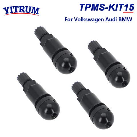 TPMS Däcktryckssensor Svart Aluminium Ventilstam Ersättningssats För Volkswagen Audi BMW 5Q0907275F 36106877937 6 best sales TPMS-ventilspindel - №5