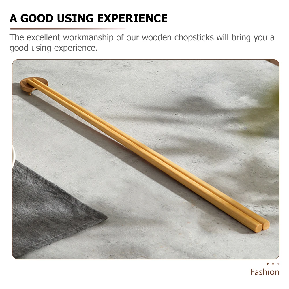 

2 Pairs Extended Hot Pot Chopsticks Long Wooden Cooking Food Noodle Chinese Reusable Extra Long Protect High Temperature Oil