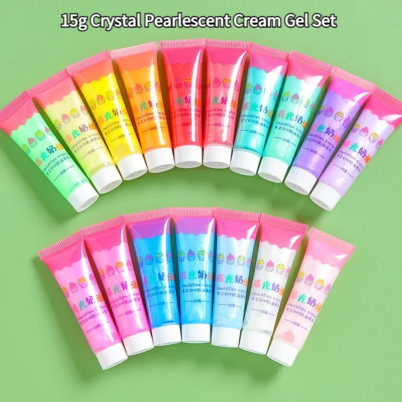 Kristal Parel Crème Gel 18 Kleur Set Handgemaakte Diy Sieraden Hars Accessoires Decoratieve Haarclip Telefoonhoes Materiaal Pack