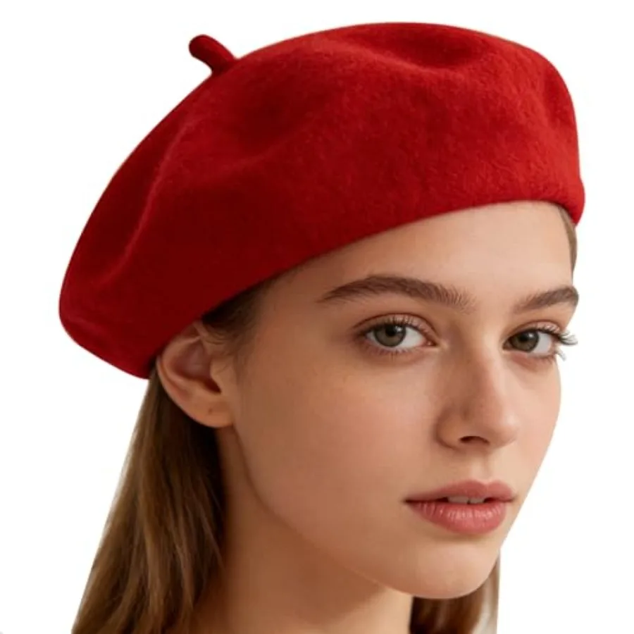 

Classic French Beret Hat for Women - Solid Color Warm Beanie Hat Artist Painter Fancy Dress Costumes