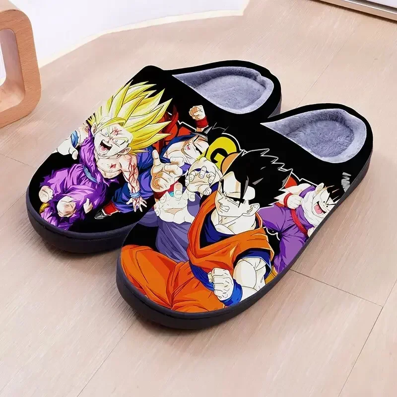 Winter Warm Indoor Slippers Anime Dragon Ball Goku Black Cospaly Cartoon Shoes For Men Women Boy Girl Slippers Halloween Gift