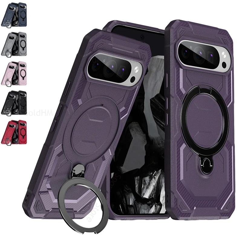 

Military Grade Hybrid Armor Shockproof Case For Google Pixel 9 Pro XL 5G Magnetic Ring Heavy Duty Protective Cover Pixel9 Pro XL