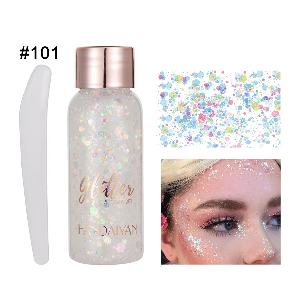 Handa iyan Augen Kosmetik Nagel Haar Körper Gesicht multifunktion ales Gel mit Schmier löffel Flash lose Pailletten Creme Glitter Gel Make-up