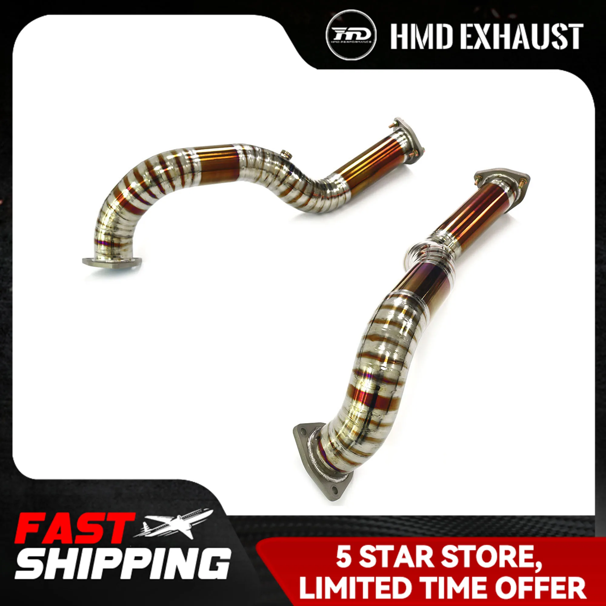 

HMD Ti/SS304 Exhaust System Downpipe For Porsche 718 GT4 RS 4.0L High Flow Performance Racing Pipe ﻿