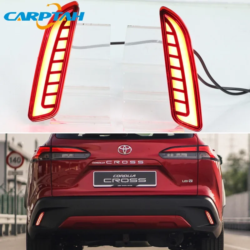 Car LED Rear Bumper Lamps For Toyota Corolla Cross 2020-2022 Brake Light Turn Signal Backup Reflector Lamp Taillights Fog lamp