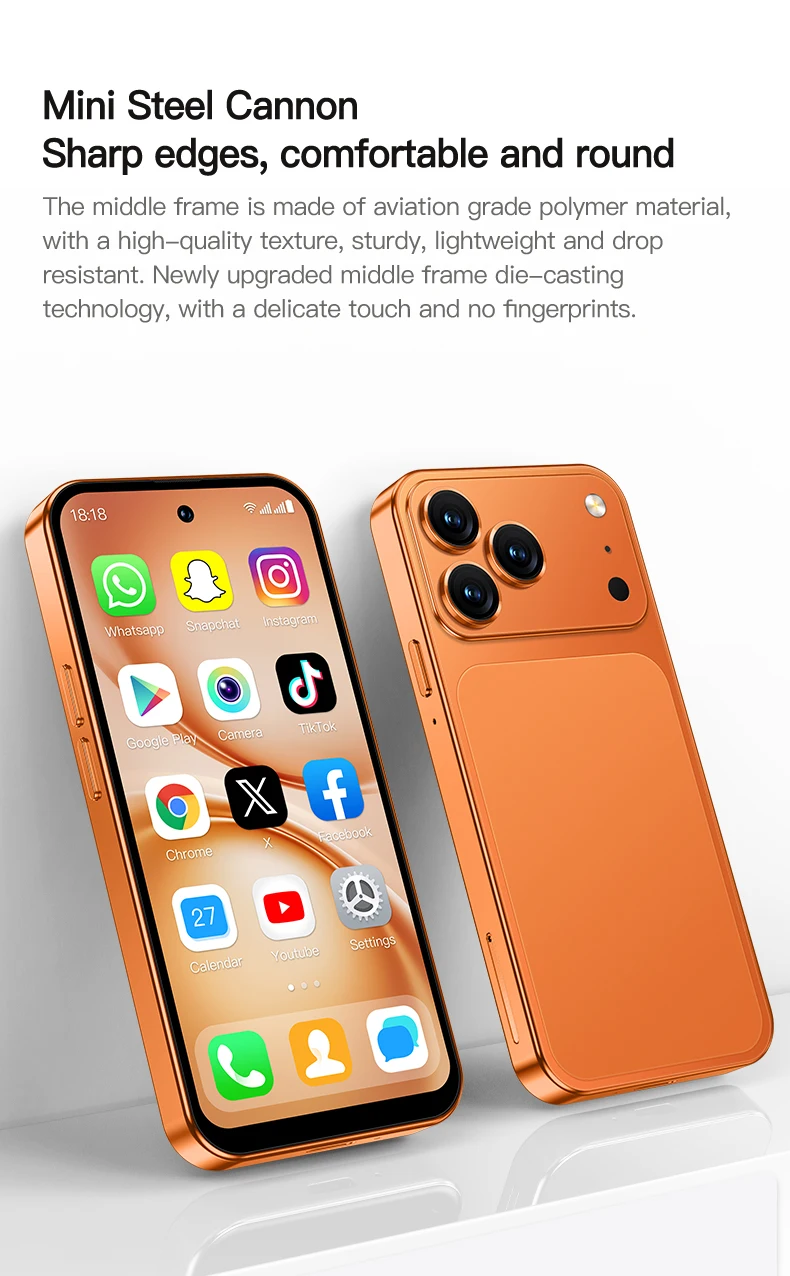 2026 NEW SERVO Mini Android Smartphone 4G LTE Play Store 2 SIM Standby 3GB RAM 64GB ROM WiFi&GPS 4.5" Small Pocket Mobile Phones