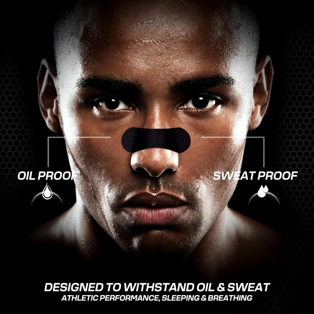 Tiras nasales de rendimiento para respirar (60 unidades) - Adhesivo a prueba de aceite y sudor - Tiras nasales atléticas para roncar y dormir