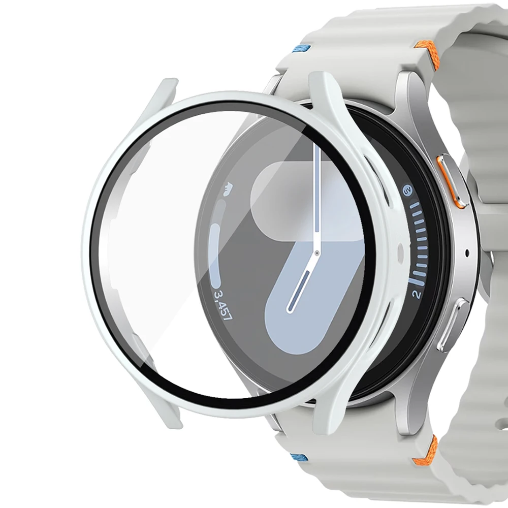 Gehard Glas + PC Case voor Samsung Galaxy Horloge 7/6/5/4 cover 40/44mm Volledige bumper scherm beschermende smart watch case Accessoires