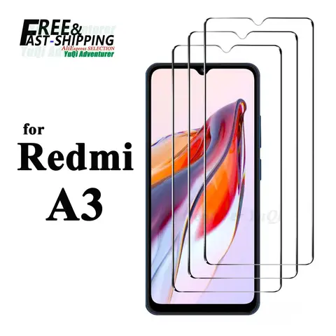 Screen Protector For Redmi A3 Xiaomi, Tempered Glass HD Crystal 9H High Aluminum Anti Scratch Case Friendly