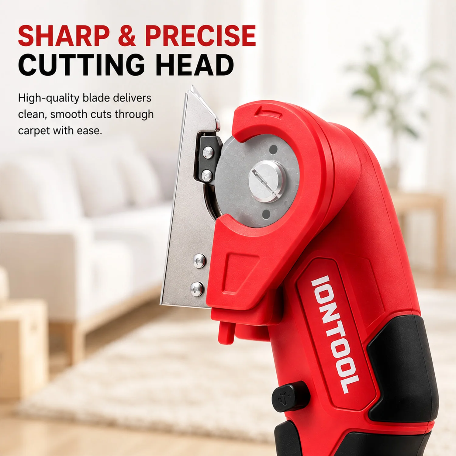 IONTOOL 6mm Cutting Depth 80W Cordless Carpet Shears for Stair Carpet Trimming and Hard-to-Reach Corner Cutting Tool Only
