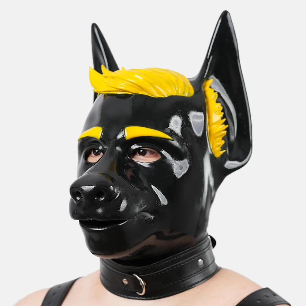 Furrjoi Silicone Carton Dog Hood for Cosplay Costumes Puppy Play Mask Halloween Party Masken Furry Full Head Facewear