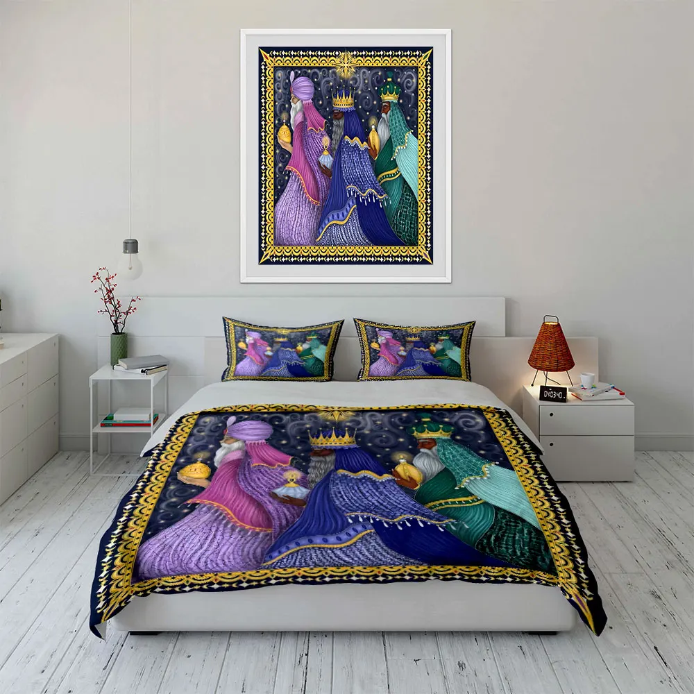 Three Kings Offering Artwork Bedding Set for Kids Luxury Gift 3pcs Digital Print Comforter Set Soft Comfortable Breathable