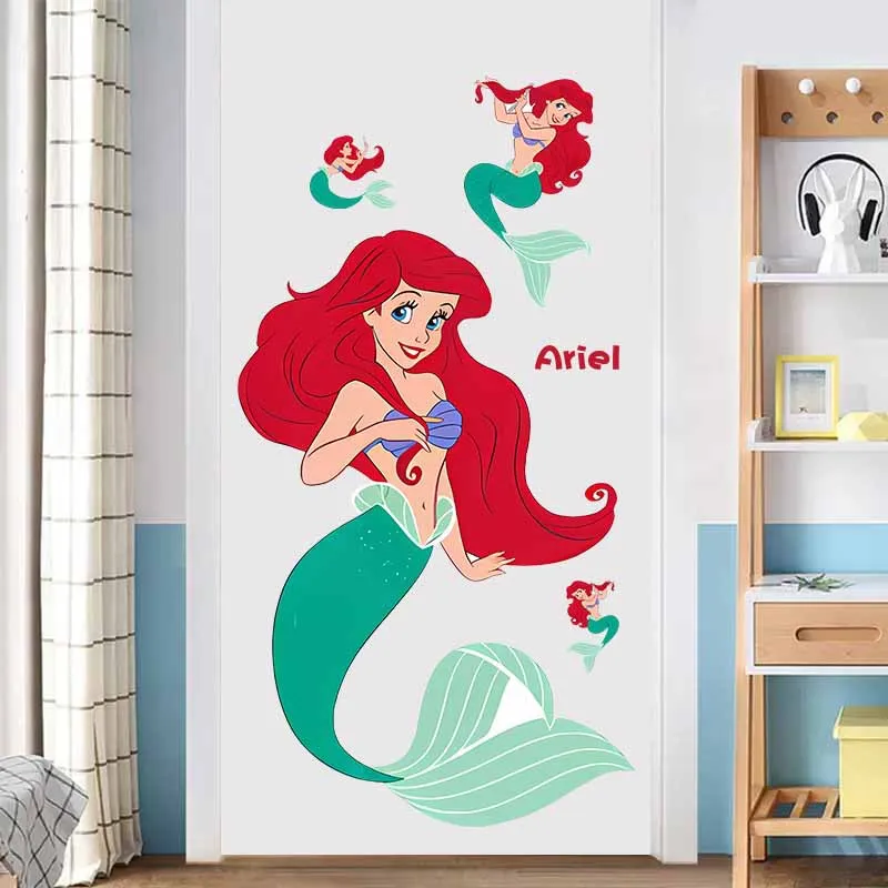 Creative Cartoon Stickers Elsa Princess Snow White Mermaid Children's Room Cartoon Stickers Little Girl Bedroom Wall Stickers