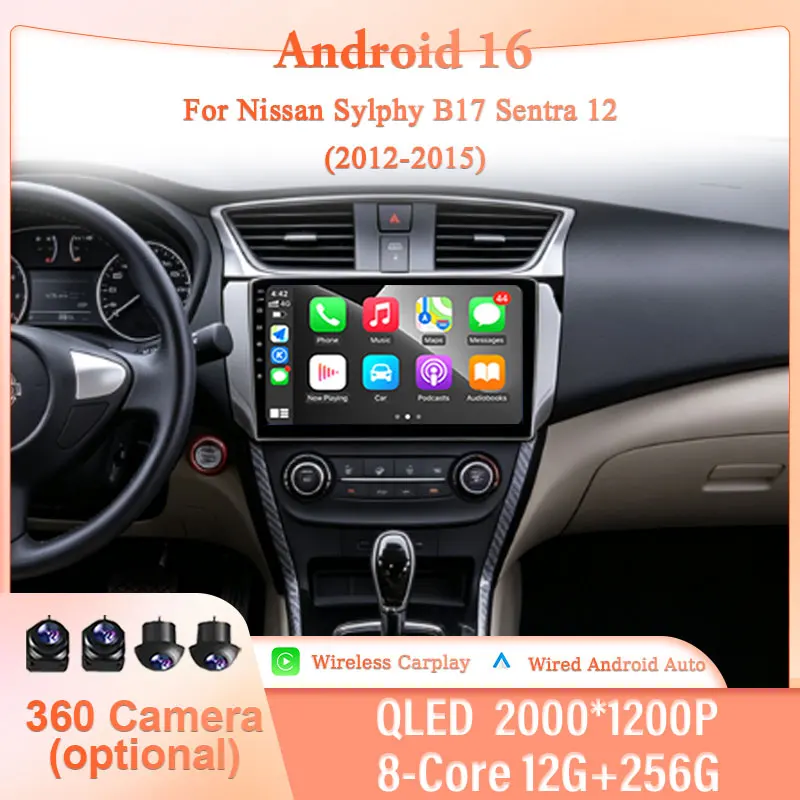 for Nissan Sylphy B17 Sentra 12 2012-2015 Video Audio Player 9